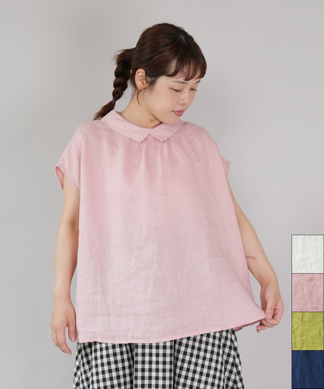30％off】mumokutekiリネンのノースリーブブラウス | mumokuteki