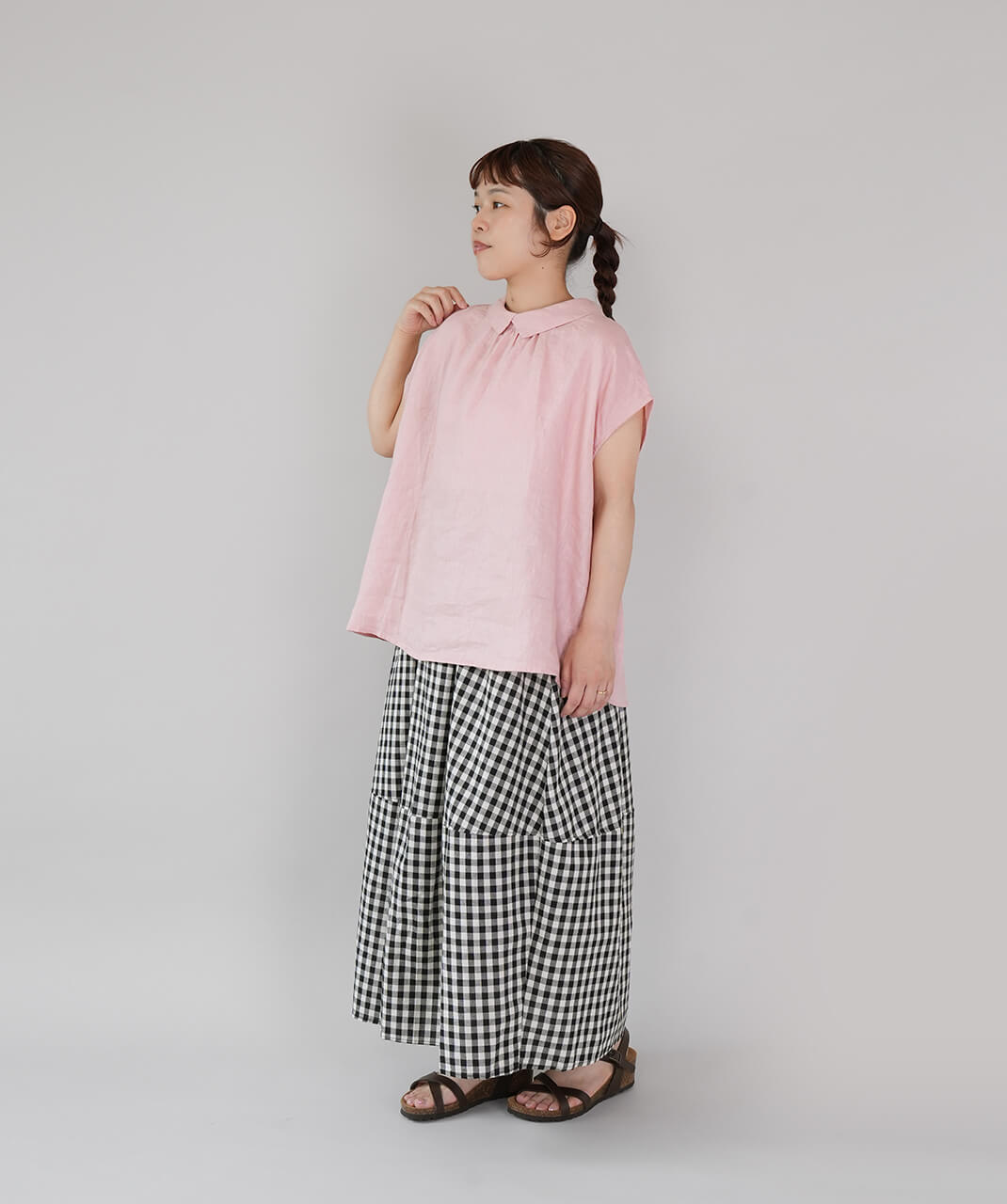 40％off】mumokutekiギンガムチェックのふんわりバルーンスカート