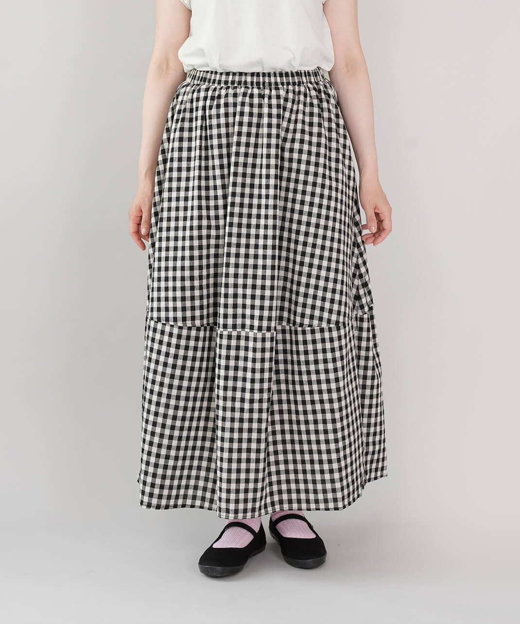 40％off】mumokutekiギンガムチェックのふんわりバルーンスカート