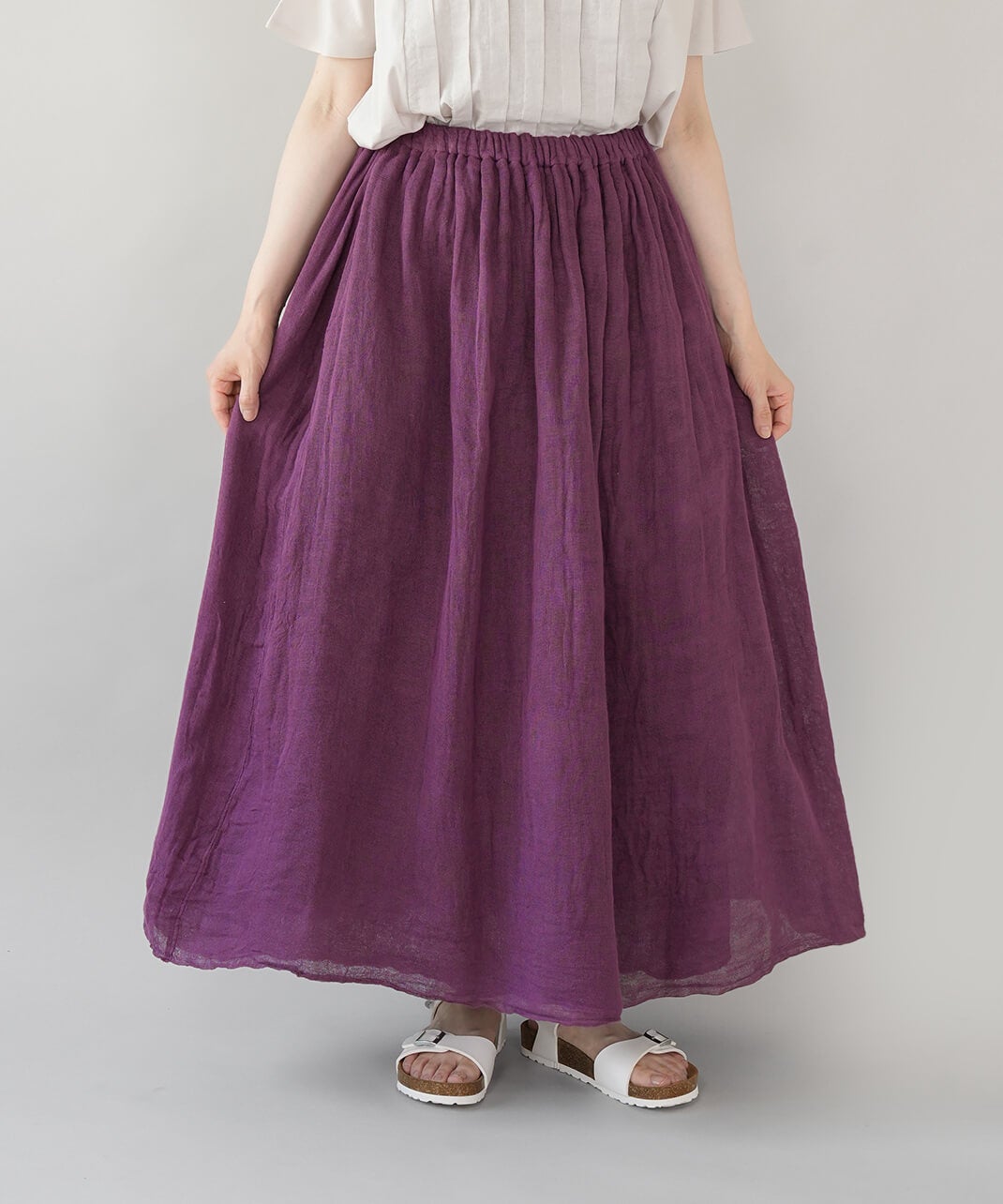 Aya様【美品】Y's ヨウジヤマモト 紫タグ リネン チュニック 変形 異素材 BAN INOUE蚊帳の日常着やわらかな蚊帳のギャザースカート | mumokuteki
