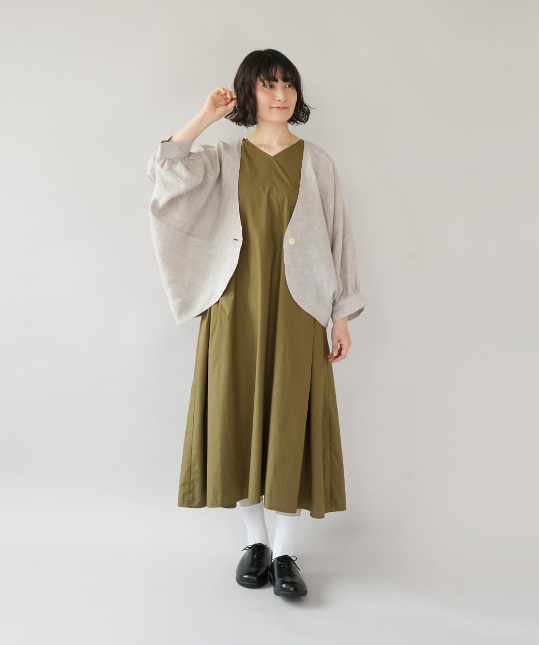 te-toリネンのカーブボレロジャケット | mumokutekiオンラインストア