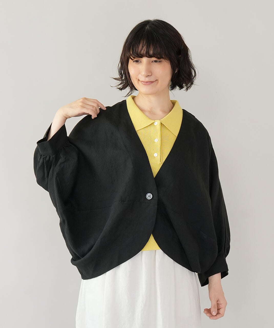 te-toリネンのカーブボレロジャケット | mumokutekiオンラインストア