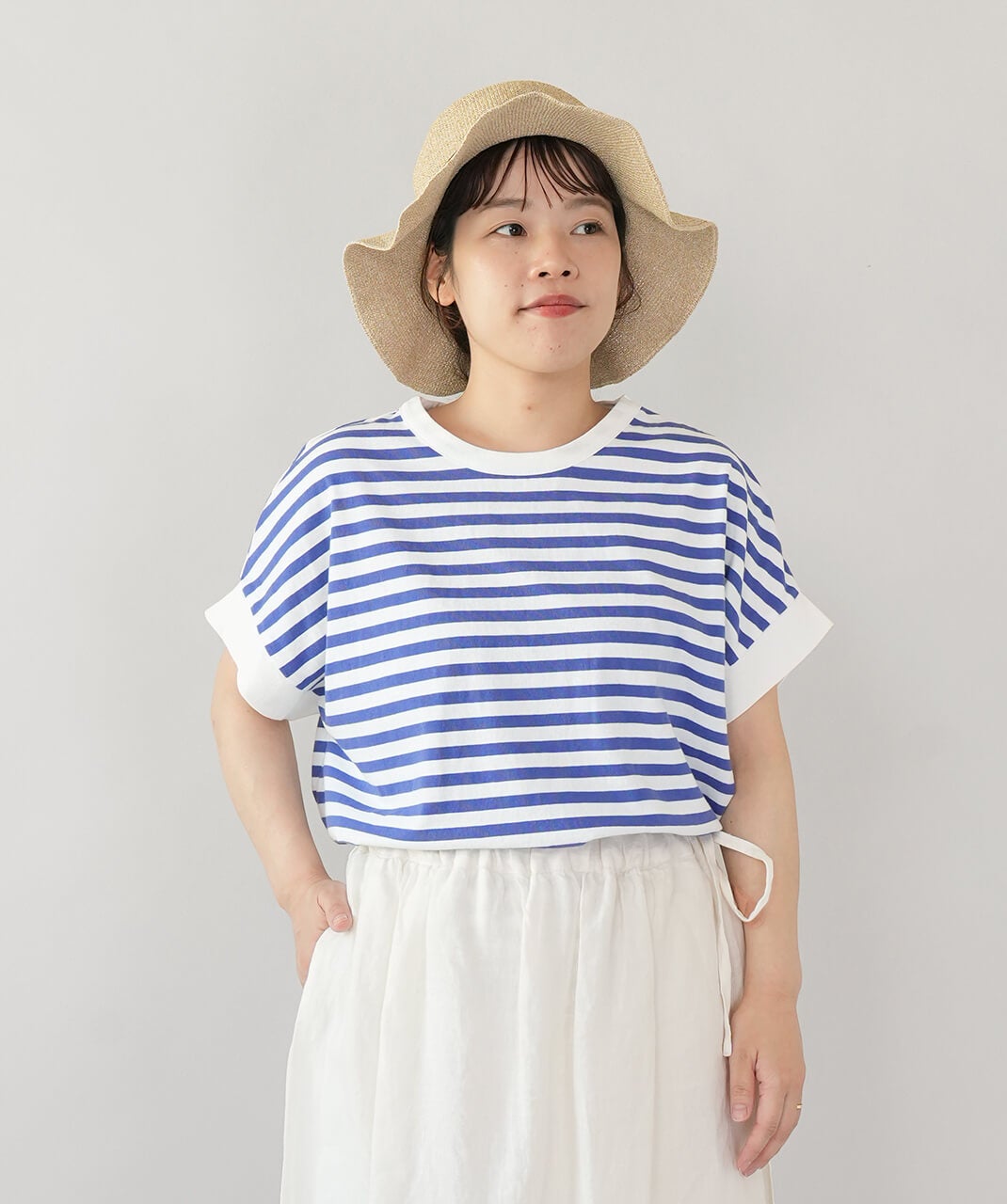 mumokutekiゆったりシルエットのボーダーカットソー | mumokuteki