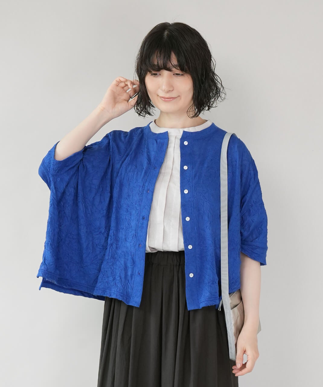 nachukaraシワ加工のシアーワイドカーディガン | mumokutekiオンライン