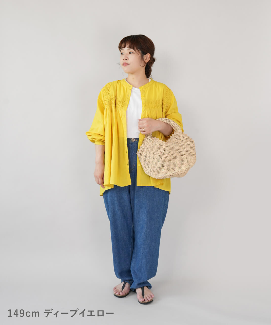 mumokutekiピンタックが彩るコットンギャザーブラウス | mumokuteki