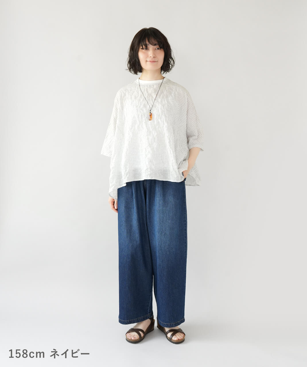 mumokutekiコットンリネンのタックワイドパンツ | mumokuteki