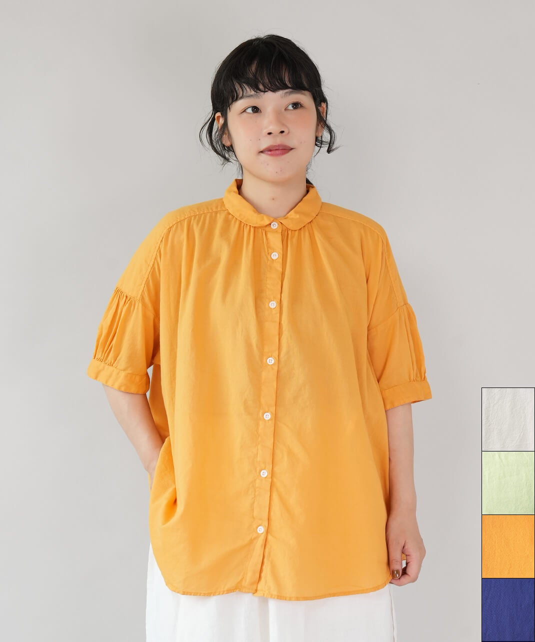 mumokutekiやわらかで軽やかなパフスリーブシャツ | mumokuteki