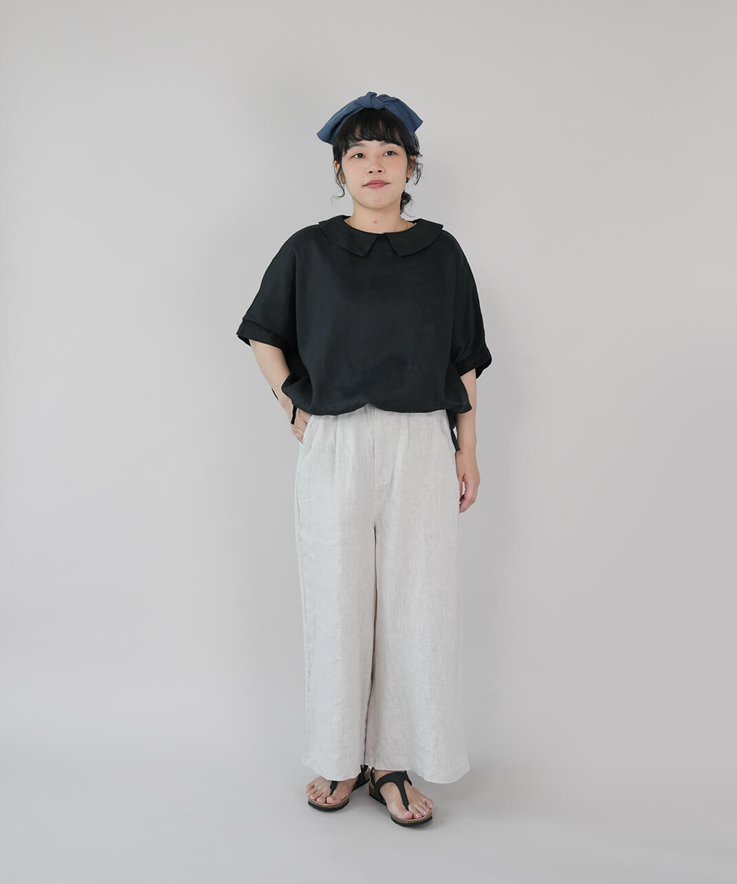 mumokuteki大きな襟のリネンプルオーバー | mumokutekiオンラインストア