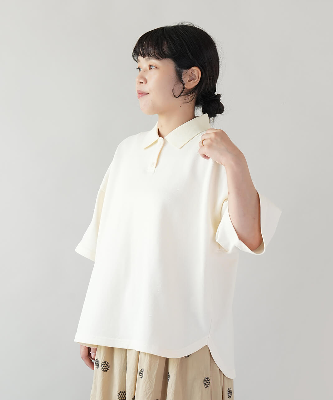 40%off】mumokuteki鹿の子のワイドポロシャツ | mumokutekiオンライン