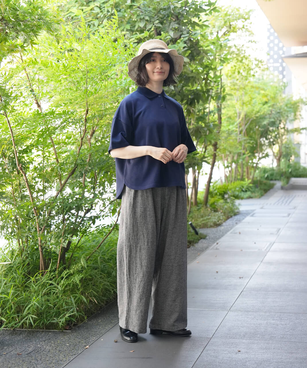 40%off】mumokuteki鹿の子のワイドポロシャツ | mumokutekiオンライン