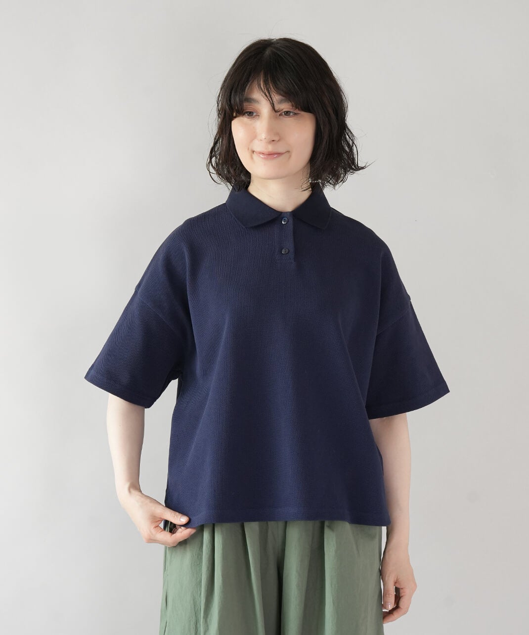 40%off】mumokuteki鹿の子のワイドポロシャツ | mumokutekiオンライン