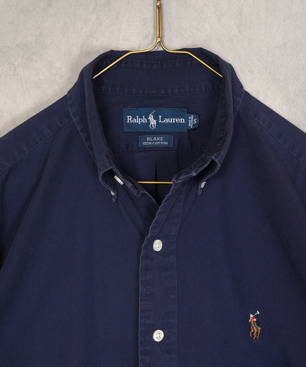 RALPH LAUREN古着コットンネイビー半袖シャツ21 | mumokuteki