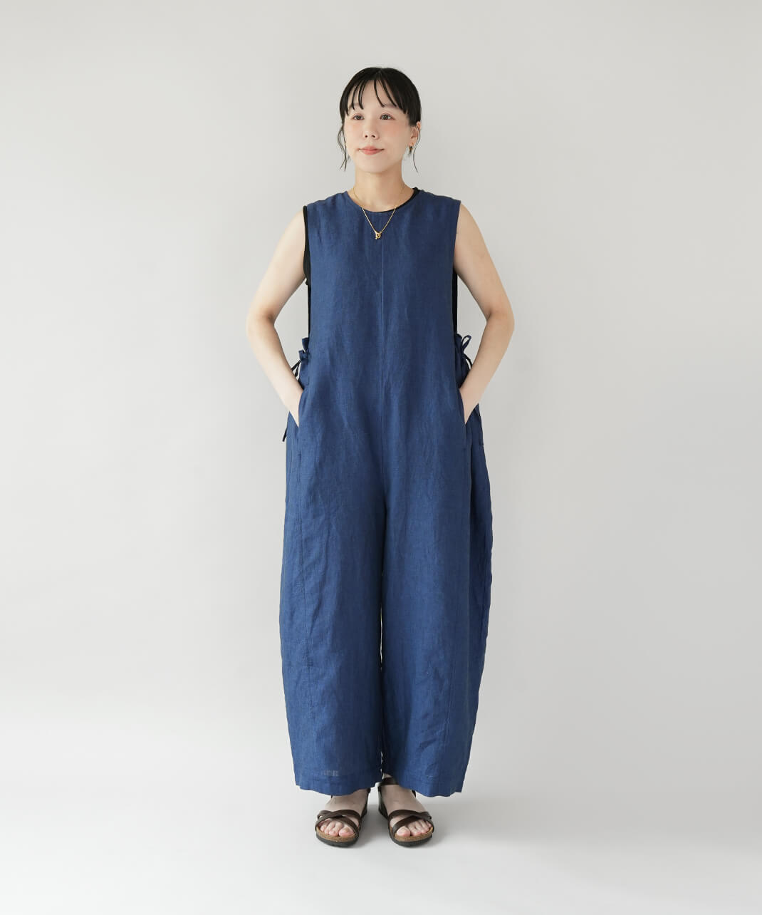 te-toサイドリボンのリネンサロペット | mumokutekiオンラインストア