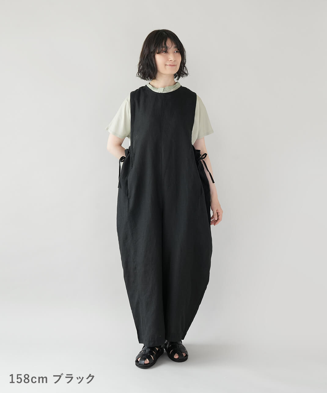 te-toサイドリボンのリネンサロペット | mumokutekiオンラインストア