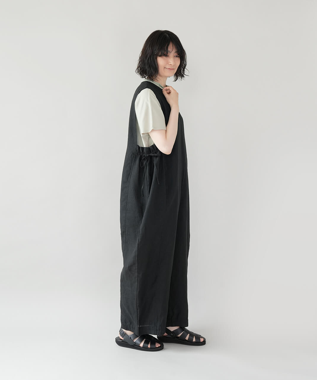 te-toサイドリボンのリネンサロペット | mumokutekiオンラインストア