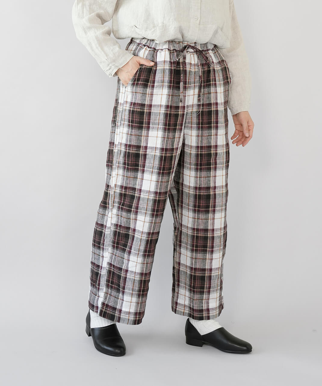 mumokutekiリネンのワイドイージーパンツ | mumokutekiオンラインストア