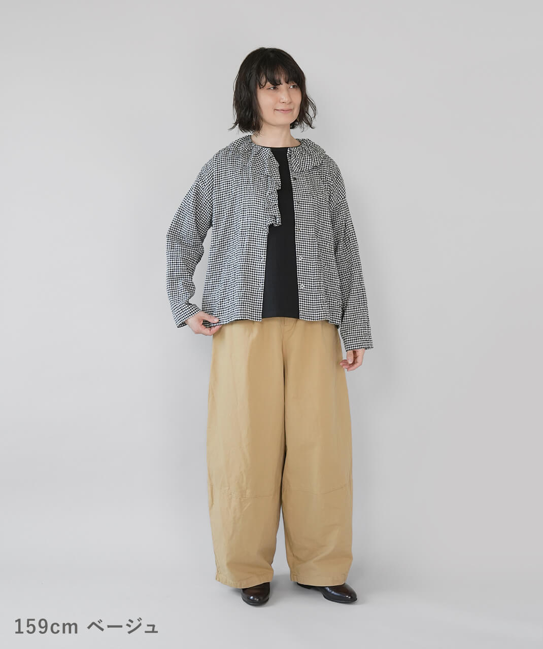 まー191新品BRILLANTE スモーク柄 コーデュロイコクーンパンツ mumokutekiコットンドビーのワイドコクーンパンツ | mumokuteki