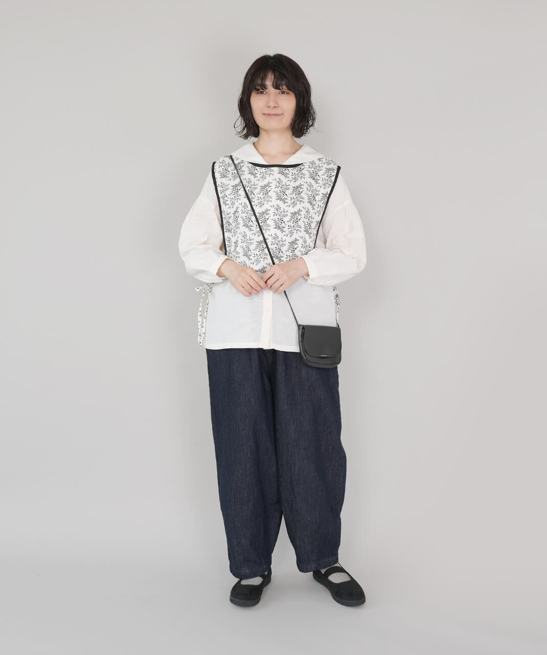 mumokutekiボタニカル柄のダブルガーゼベスト | mumokutekiオンライン