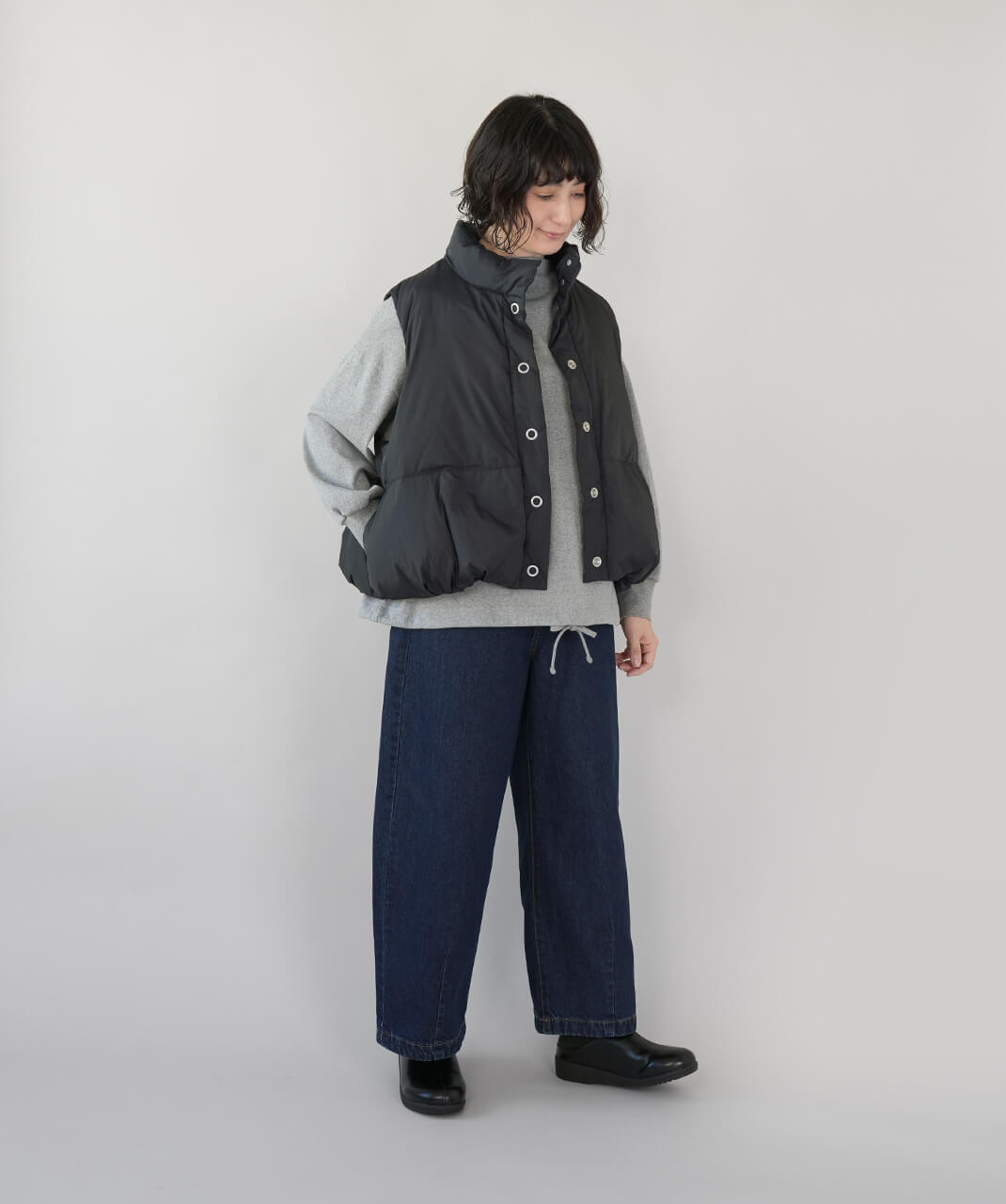 HEAVENLY10ozデニムのハイウエストカーブパンツ | mumokuteki